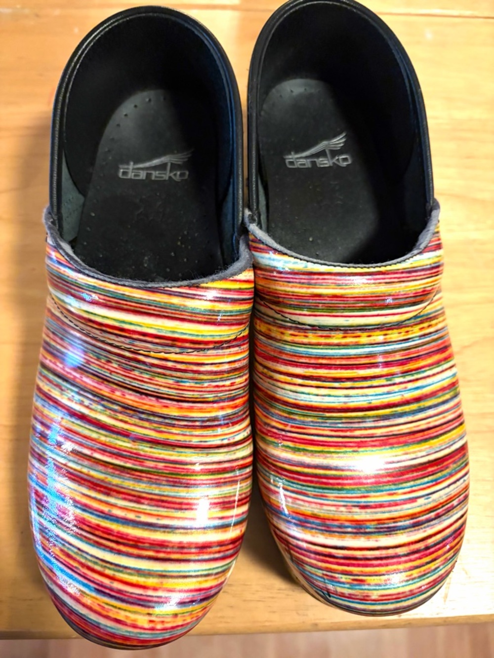 Dansko Black Leather Insole Clog